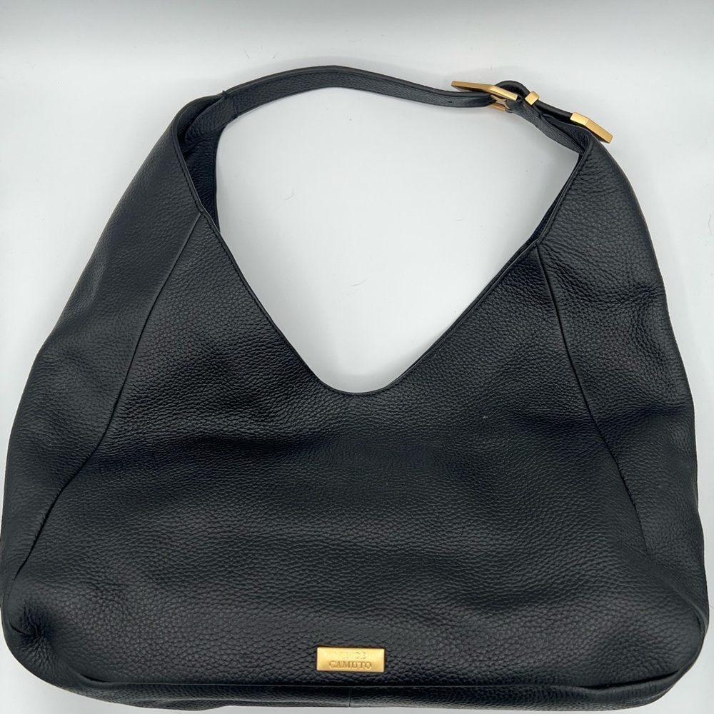 Vince Camuto Black Hobo Bag with Gold Accent
